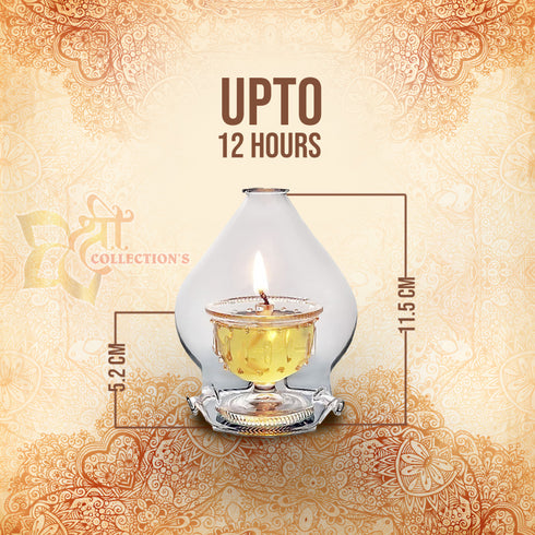 Akhand Diya Made of Borosilicate Glass.